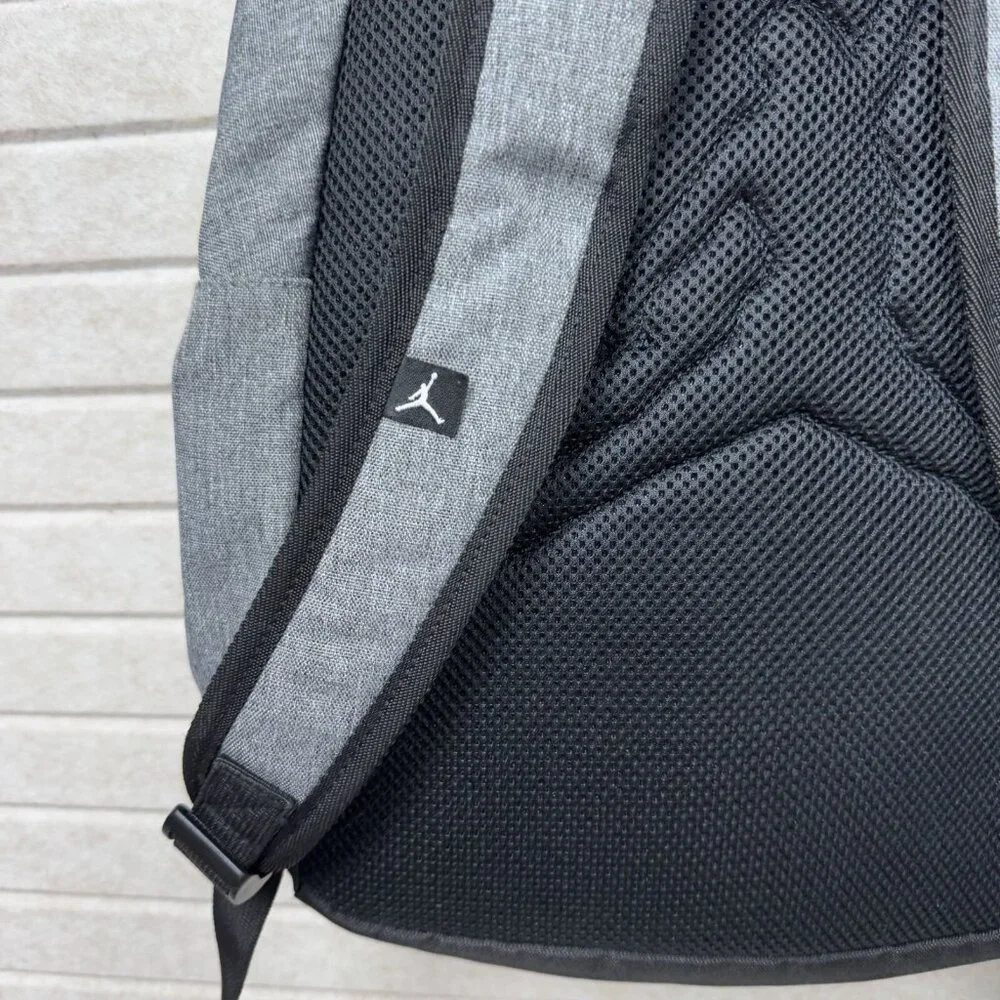 Air Jordan Backpack Adjustable Straps Detachable Pencil Pouch Gray Red